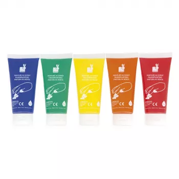 JANOD Pintura de dedos 5 colores 400 ml base acuosa no tóxica lavable pintura artística para niños a partir de 18 meses