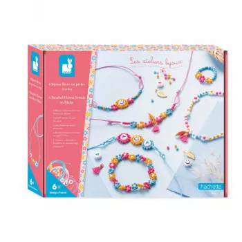 Janod Set de creación de bisutería DIY cuentas de flores 6+