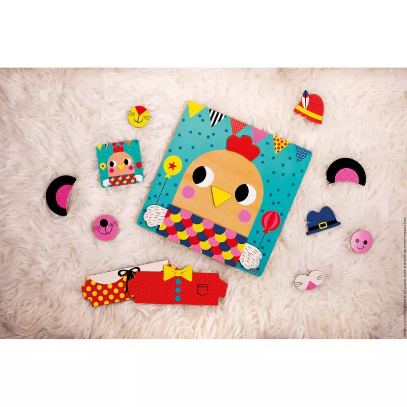 Janod Puzzle magnético de madera Animales J08035