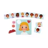 Janod Puzzle magnético Emociones - 27 piezas, juguete de madera para fomentar la inteligencia emocional, a partir de 3 años