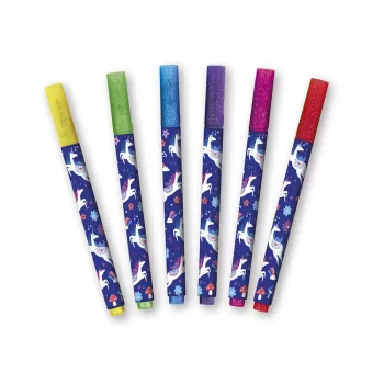 Janod Rotuladores con purpurina 6 colores Unicorns Dreamland 6+