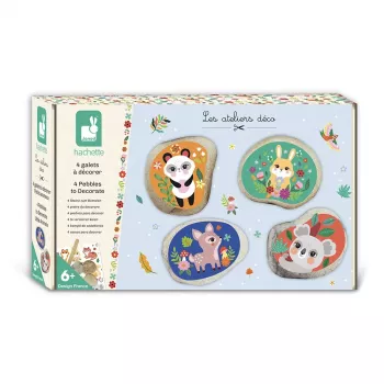 Janod Set creativo Piedras decorativas 4 piezas Animalitos 6+