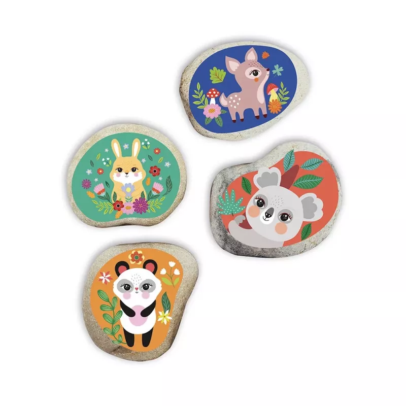 Janod Set creativo Piedras decorativas 4 piezas Animalitos 6+