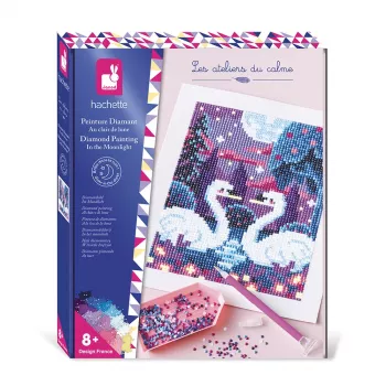 Janod Kit de diamond painting Escena nocturna a la luz de la luna luminiscente 8+