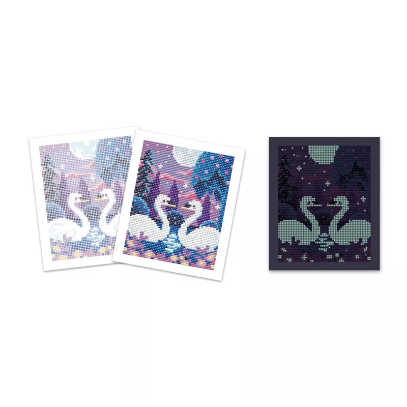 Janod Kit de diamond painting Escena nocturna a la luz de la luna luminiscente 8+