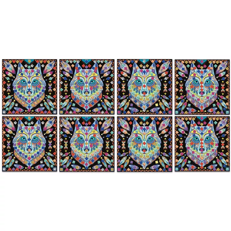 Janod Set creativo de mosaico Mandala Party Friends 5-8 años