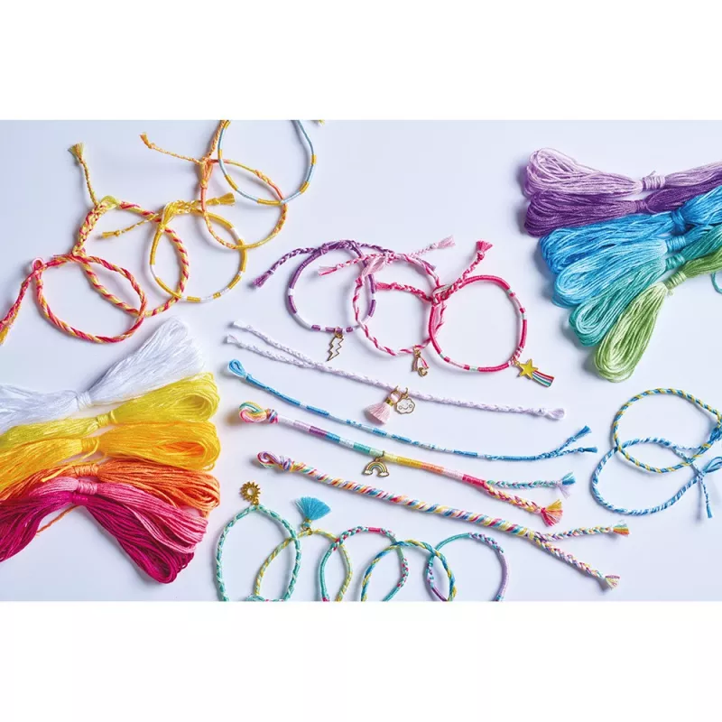Janod Set creativo de manualidades para creación de bisutería Pulseras arcoíris 30 piezas 8+