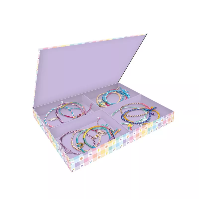 Janod Set creativo de manualidades para creación de bisutería Pulseras arcoíris 30 piezas 8+