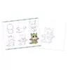 Janod Set de dibujo paso a paso con rotuladores con purpurina - 20 tarjetas de dibujo y 20 tarjetas para colorear para niños a partir de 6 años