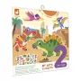 Janod My Arts & Crafts Set de pegatinas reutilizables Dinosaur para niños pequeños 2+