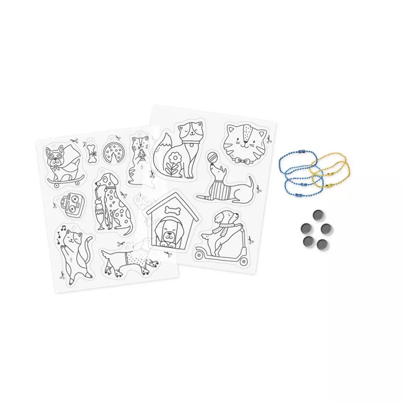 Janod Set de arte DIY con papel mágico - Gatos y perros - 10 adornos - a partir de 7 años