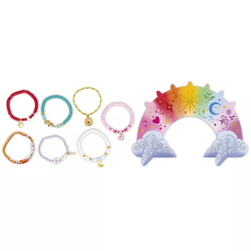 Janod Set DIY de creación de pulseras con soporte - pulsera para cada día de la semana 7+