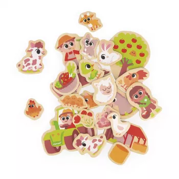 Janod Set de juego magnético En la granja, 24 piezas