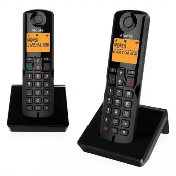 Alcatel S280 DUO Teléfono inalámbrico DECT con contestador automático - 2 auriculares, negro