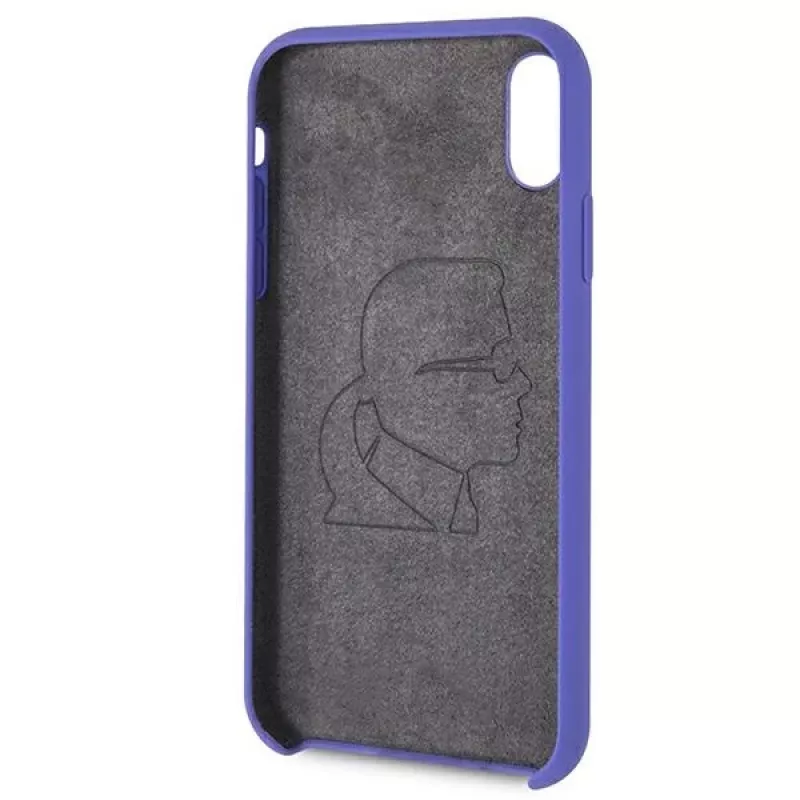 Karl Lagerfeld KLHCI61SLVOG Funda rígida de silicona para Apple iPhone Xr - violeta