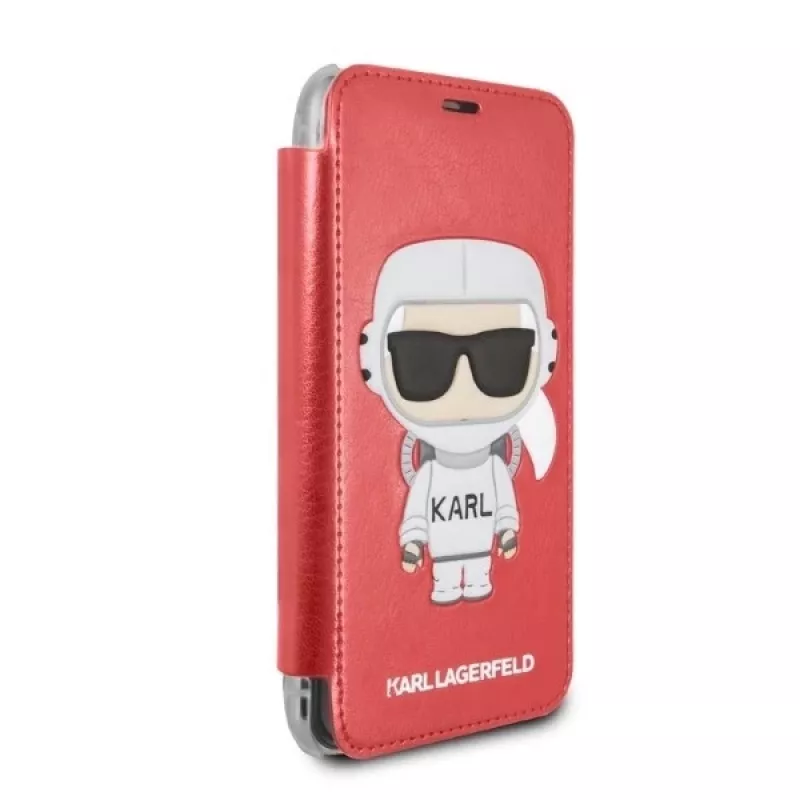 Karl Lagerfeld KLFLBKPXKSCORE Funda tipo libro para iPhone X/XS Red Karl Space Cosmonaut