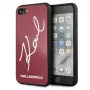 Karl Lagerfeld KLHCI8DLKSRE Funda rígida Signature Glitter para iPhone 7/8/SE 2020/SE 2022, roja