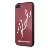 Karl Lagerfeld KLHCI8DLKSRE Funda rígida Signature Glitter para iPhone 7/8/SE 2020/SE 2022, roja