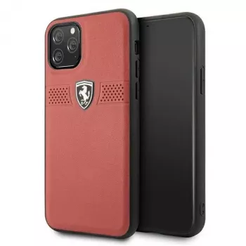 Ferrari Off Track Funda rígida de piel para Apple iPhone 11 Pro - roja