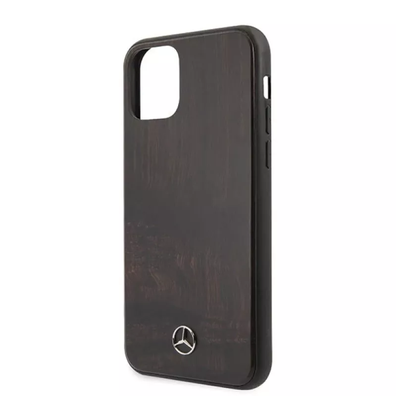 Mercedes-Benz Funda rígida Wood Line Rosewood para Apple iPhone 11 Pro Max - marrón