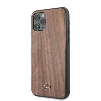 Mercedes-Benz Funda rígida Wood Line Walnut para Apple iPhone 11 Pro Max - marrón