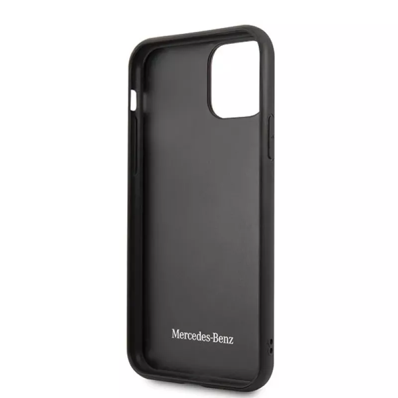 Mercedes-Benz Funda rígida Wood Line Walnut para Apple iPhone 11 Pro Max - marrón