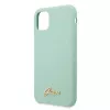Guess GUHCN58LSLMGG Funda rígida de silicona verde para iPhone 11 Pro con logo Vintage Gold
