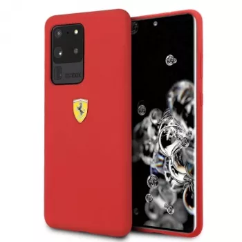 Ferrari Funda rígida FESSIHCS69RE Funda trasera de silicona para Samsung Galaxy S20 Ultra - roja