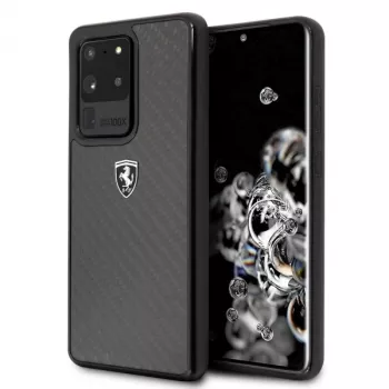 Ferrari Funda rígida FEHCAHCS69BK para Samsung Galaxy S20 Ultra, Black Carbon Heritage