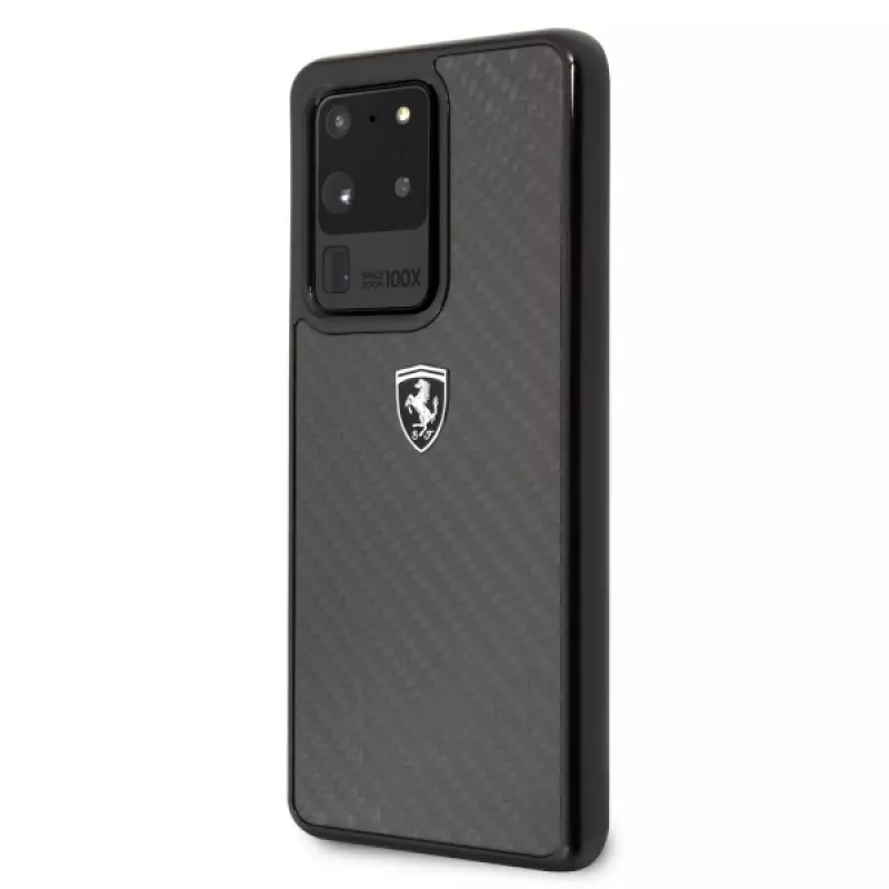Ferrari Funda rígida FEHCAHCS69BK para Samsung Galaxy S20 Ultra, Black Carbon Heritage