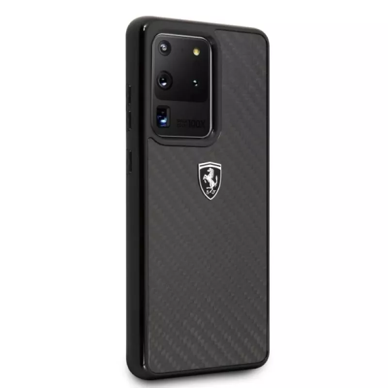Ferrari Funda rígida FEHCAHCS69BK para Samsung Galaxy S20 Ultra, Black Carbon Heritage