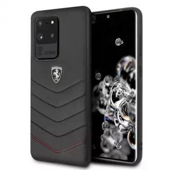 Ferrari Funda rígida FEHQUHCS69BK Heritage para Samsung Galaxy S20 Ultra, negra