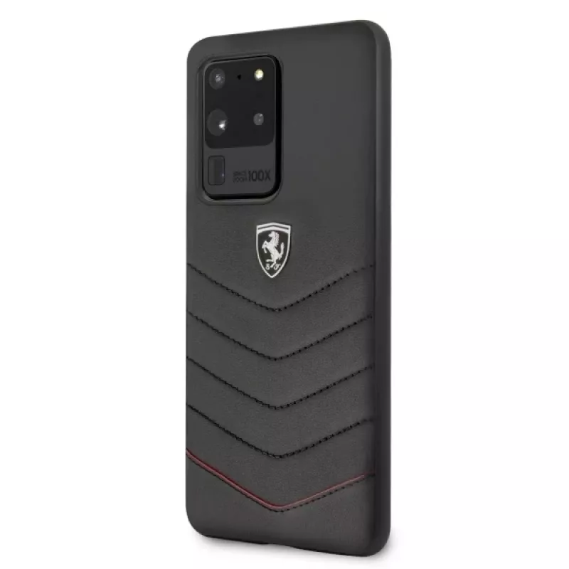 Ferrari Funda rígida FEHQUHCS69BK Heritage para Samsung Galaxy S20 Ultra, negra