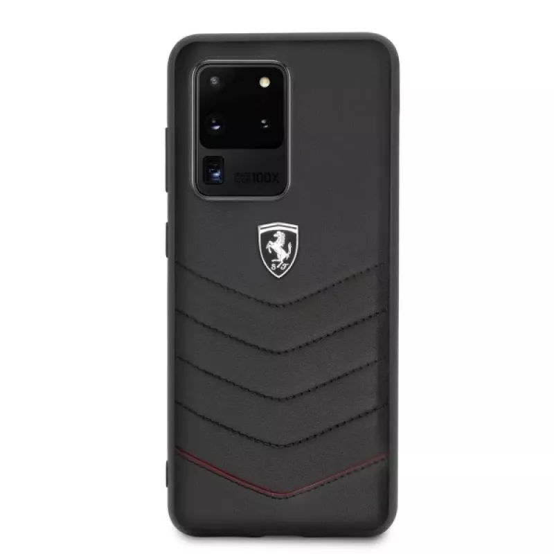 Ferrari Funda rígida FEHQUHCS69BK Heritage para Samsung Galaxy S20 Ultra, negra