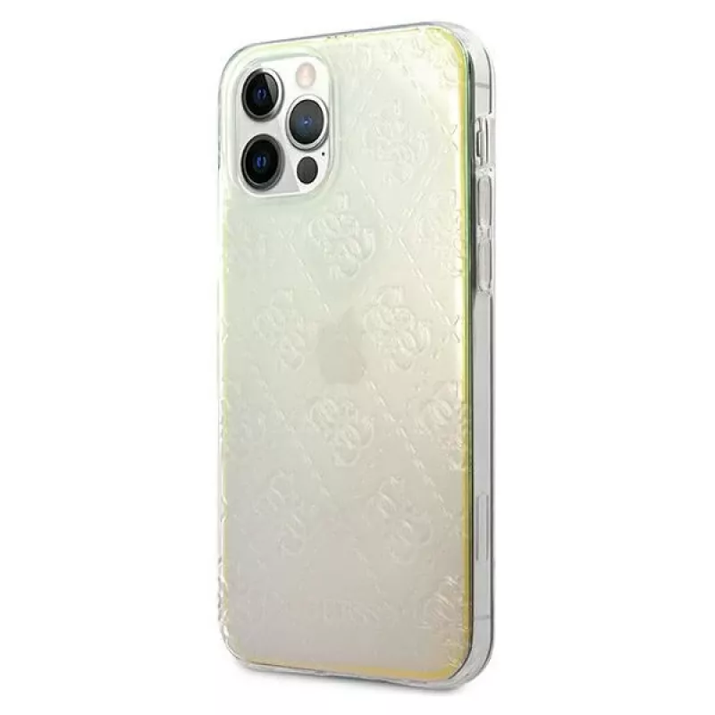 Guess GUHCP12M3D4GIRBL Funda rígida Iridescent Opal para Apple iPhone 12 / iPhone 12 Pro 6,1 pulgadas - 4G 3D Pattern Collection