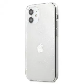 Guess GUHCP12S3D4GTR Funda rígida transparente para iPhone 12 mini 4G 3D Pattern Collection