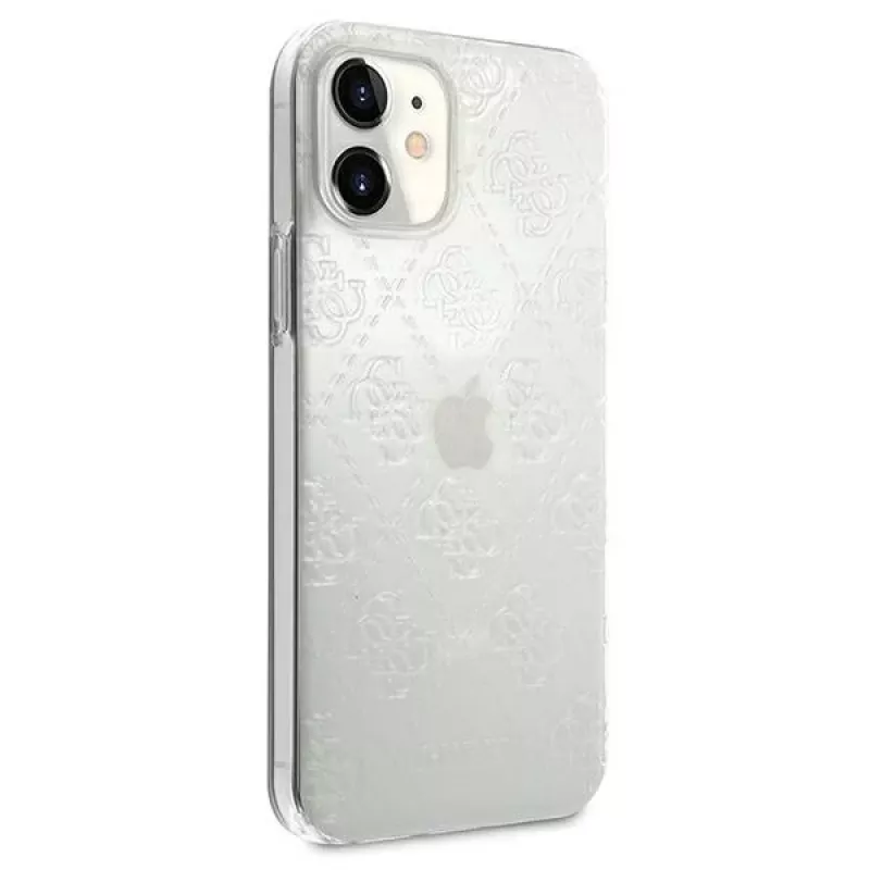 Guess GUHCP12S3D4GTR Funda rígida transparente para iPhone 12 mini 4G 3D Pattern Collection