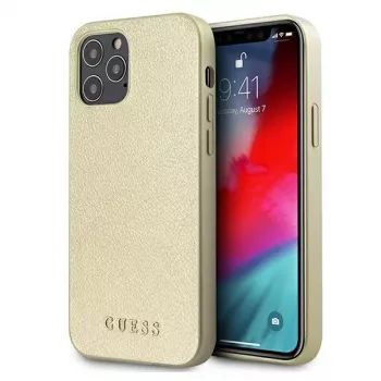 Guess GUHCP12LIGLGO Funda rígida para iPhone 12 Pro Max 6,7 pulgadas Gold Iridescent