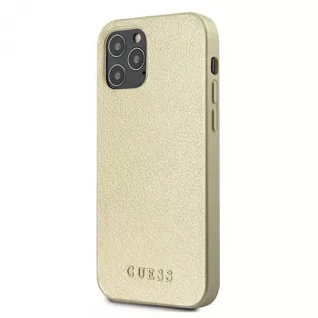 Guess GUHCP12LIGLGO Funda rígida para iPhone 12 Pro Max 6,7 pulgadas Gold Iridescent