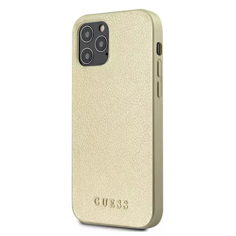 Guess GUHCP12LIGLGO Funda rígida para iPhone 12 Pro Max 6,7 pulgadas Gold Iridescent