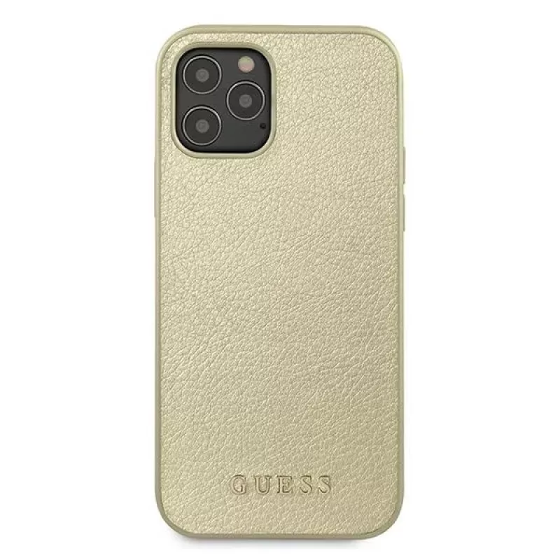Guess GUHCP12LIGLGO Funda rígida para iPhone 12 Pro Max 6,7 pulgadas Gold Iridescent