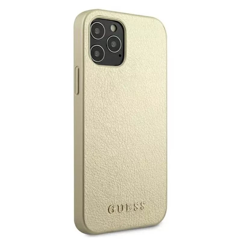 Guess GUHCP12LIGLGO Funda rígida para iPhone 12 Pro Max 6,7 pulgadas Gold Iridescent