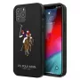 U.S. POLO ASSN. USHCP12MPUGFLBK Funda trasera negra para iPhone 12/12 Pro 6.1 Polo Embroidery Collection