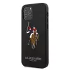 U.S. POLO ASSN. USHCP12MPUGFLBK Funda trasera negra para iPhone 12/12 Pro 6.1 Polo Embroidery Collection