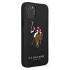 U.S. POLO ASSN. USHCP12MPUGFLBK Funda trasera negra para iPhone 12/12 Pro 6.1 Polo Embroidery Collection