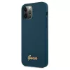 Guess GUHCP12LLSLMGBL carcasa rígida Metal Logo Script para Apple iPhone 12 Pro Max, azul