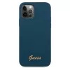 Guess GUHCP12LLSLMGBL carcasa rígida Metal Logo Script para Apple iPhone 12 Pro Max, azul