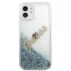 Guess Glitter Vintage Script carcasa rígida para Apple iPhone 12 mini - azul