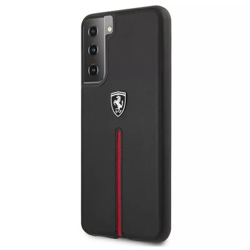 Ferrari FEOSIHCS21MBK S21+ G996 carcasa rígida negra Off Track piel y nailon con franjas