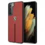 Ferrari FEOSIHCS21MRE S21+ G996 carcasa rígida roja Off Track piel y nailon con franjas para Samsung Galaxy S21+